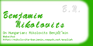 benjamin mikolovits business card